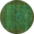 thumbnail image 1 of Ahgly Company Machine Washable Indoor Round Abstract Turquoise Blue Modern Area Rugs, 6' Round, 1 of 4