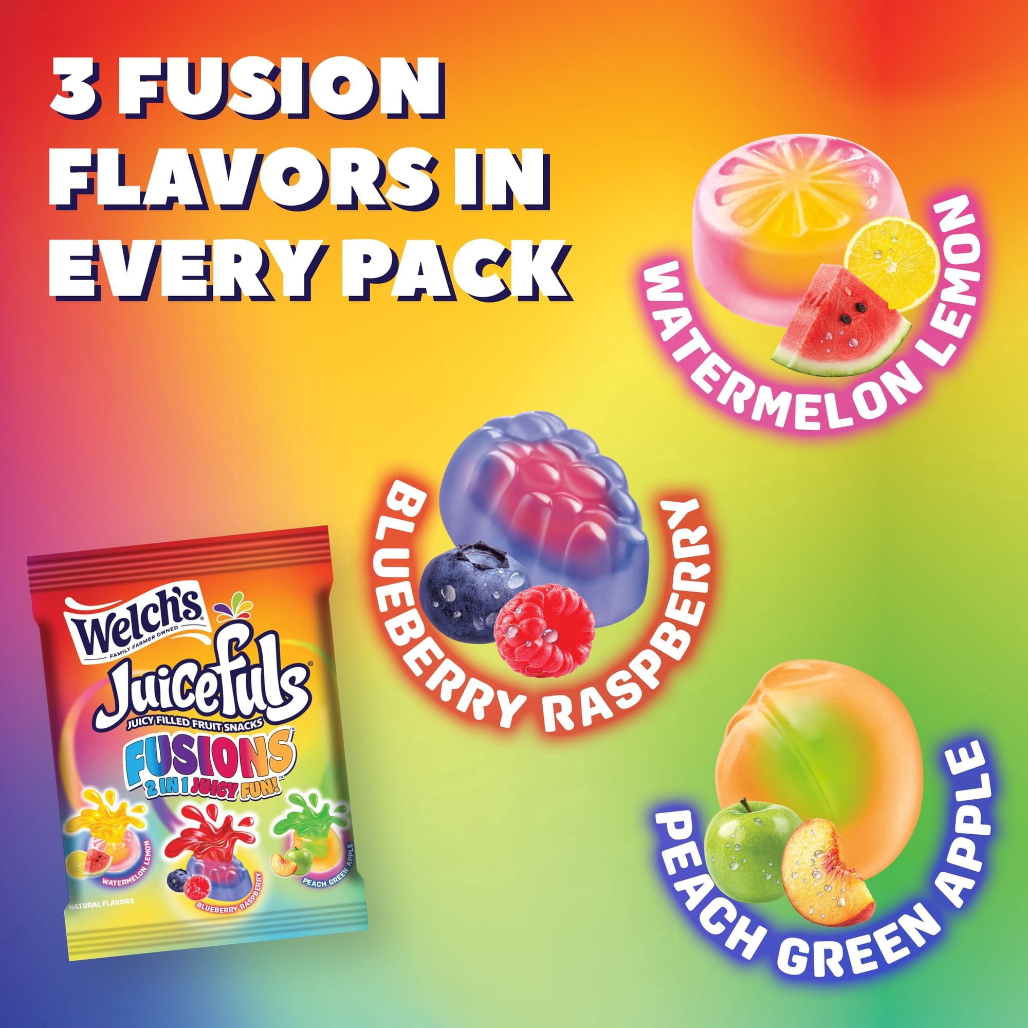 Welch’s Juicefuls Fusions Fruit Snacks, 0.8 oz 42 pk Pack of 2 with Serving Bowl by OMA
