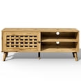 thumbnail image 5 of RoyalCraft 47'' Vintage TV Stand with Angled Legs, Wood TV Console with Basket Weave Wooden Door, Media Entertainment Center Table with Storage, Accent Console Table for Living Room, Bedroom, 5 of 8