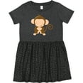 thumbnail image 3 of Inktastic Happy Monkey Girls Toddler Dress, 3 of 5