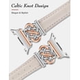 thumbnail image 5 of Wearlizer Celtic Knot Leather Band Compatible with Samsung Galaxy Watch 9/8 40mm 44mm & Galaxy Watch 8 Classic 46mm Women, Slim Dressy Soft Leather Strap, 5 of 6