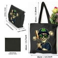 thumbnail image 3 of GOSMITH Shamrock Baseball Funny St Patricks Day 2 Pcs Canvas Tote Bags Cute Aesthetic Tote Bags with Zipper Large Tote Top Handle Shoulder Bags Black, 3 of 8