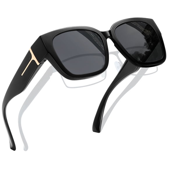 Joopin Large Polarized Fit Over Glasses Sunglasses For Women Men, Oversized Trendy Square Shades For Driving