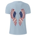 thumbnail image 4 of Mens Shirts Short Sleeved Round Neck Independence Day Printed Blouses Light Blue M, 4 of 6