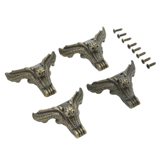 4 Uds joyero pies forma de pies de tigre aleación de Zinc resistente a la corrosión resistente al óxido estilo Vintage joyero patas