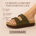 thumbnail image 4 of Cushionaire Plane Comfortable Platform Womens Sandals with Double Buckle Straps and Genuine Suede Cushioned Footbed, Wide Widths Available, 4 of 11