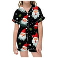 thumbnail image 1 of WEAIXIMIUNG Matching Christmas Pajamas Children's Christmas Print Short Sleeve Shorts Cardigan Children's Pyjamas Two Sets, 1 of 4