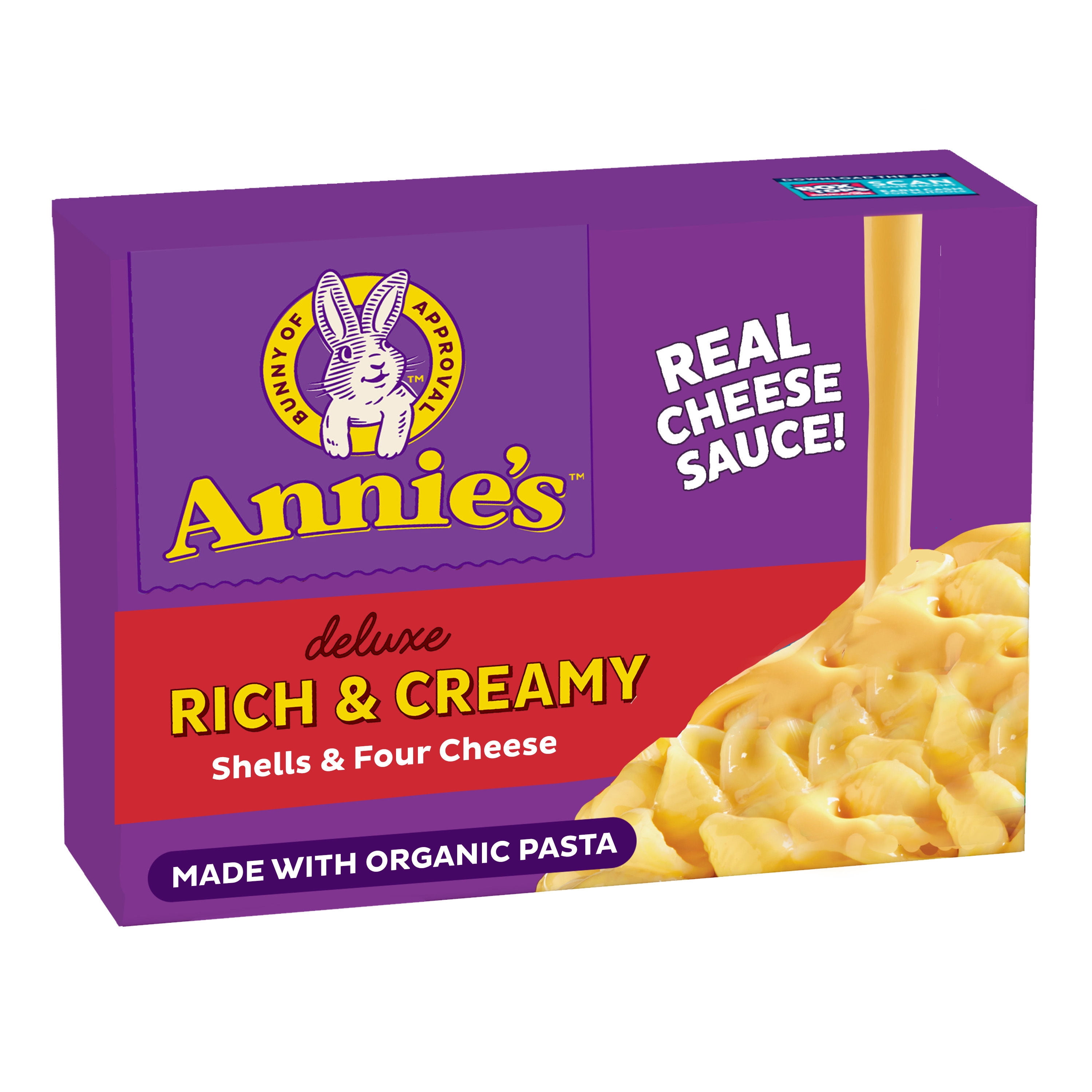 Annie's Macaroni and Cheese Dinner, Deluxe Rich & Creamy, Shells & Four Cheese, 11.3 oz