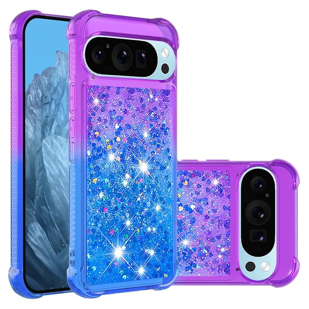 Funda para Google Pixel 9 5G/Pixel 9 PRO 5G Transparente con Brillos Carcasa Protectora Antigolpes con Glitter Brillante