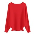 thumbnail image 2 of Women's Solid Color Round Neck Knit Sweater, Tummy Control Waist Shaping Pullover, Soft Stretchy Figure Flattering Slim Fit Top for Autumn Winter Daily Wear and Office Outfits Red S, 2 of 8