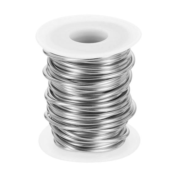 Uxcell 10 Gauge Aluminum Craft Wire 2.5mm 33ft Flexible Bendable Anodized Metal Jewelry Sculpting Wire for Jewelry Making Modelling Craft DIY, Bright Silver