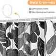 thumbnail image 3 of Small Stall Shower Curtain 36 x 72, Narrow Half Black White Eucalyptus Fabric Shower Curtain, Watercolor Leaves on The Top Floral Botanical Decorative Bathroom Shower Curtain Set with Hooks, 3 of 6