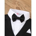 thumbnail image 6 of Haitryli Baby Boys Summer Formal Suit Gentleman Vest Bowtie Top with Shorts Tuxedo Sets Black 9-12 Months, 6 of 7