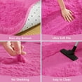 thumbnail image 5 of LOCHAS Round Fluffy Area Rugs Soft Rug for Living Room Bedroom Kids Nursery Home Decor Shaggy Carpet 6 Feet, Hot pink, 5 of 7
