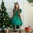 thumbnail image 2 of Ketyyh-chn99 Girls Christmas Holiday Velvet Style Dress for Fall Winter Party Christmas Dresses Green,120, 2 of 5