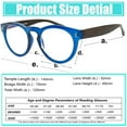 thumbnail image 2 of 4 Pairs Reading Glasses for Men Women Round Horn Oversize Blocking Power Oval Reader Eyeglasses 3.50, 2 of 5