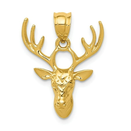 14K Yellow Gold Charm Pendant Themed Men'S Open Back 23 mm 18
