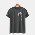 thumbnail image 2 of Hombres y mujeres Parejas Mangas caídas Estampado de San Valentín Blusa suelta de manga corta Pompotops  oipoqjl3353, 2 of 7