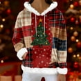 thumbnail image 4 of Hoodies For Women Oversized Winter Plush Cute Sweatshirts Pullover Trendy Fall Winter Clothes, Christmas Print Flannel Hoodie, Comfortable and Warm,Watermelon Red,L, 4 of 4