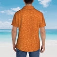 thumbnail image 6 of Balery Orange Glitter Print Men's Hawaiian Shirts Short Sleeve Beach Shirt Relaxed Fit Vacation Button Down Shirts-Large, 6 of 9