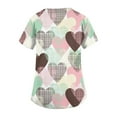 thumbnail image 5 of Garbnen S-5XL Valentines Day Scrubs for Women Short Sleeve V Neck Heart Printed Uniforms Scrubs for Women with Pocket Stretch Work Shirt Women, 5 of 5