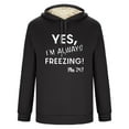thumbnail image 4 of GA WEIHUA Reduced,Mens Sherpa Lined Hoodie Heavy Weight Warm Winter Sweatshirts Fashion Drawstring Letter Pullover Tops Thermal Comfy Casual Pullover Shirts(Black,XXL), 4 of 5