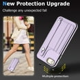 thumbnail image 4 of Nalacover Wallet Case for iPhone 7/iPhone 8/iPhone SE 2020/iPhone SE 2022, Business PU Leather Unique Design Wristband Kickstand Credit Card Holder Slots Shockproof Scratch Resistant Phone Case,Purple, 4 of 6