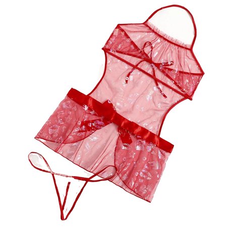 

Heart Print Babydolls Red Plus Size Sexy Lingerie (Women s)