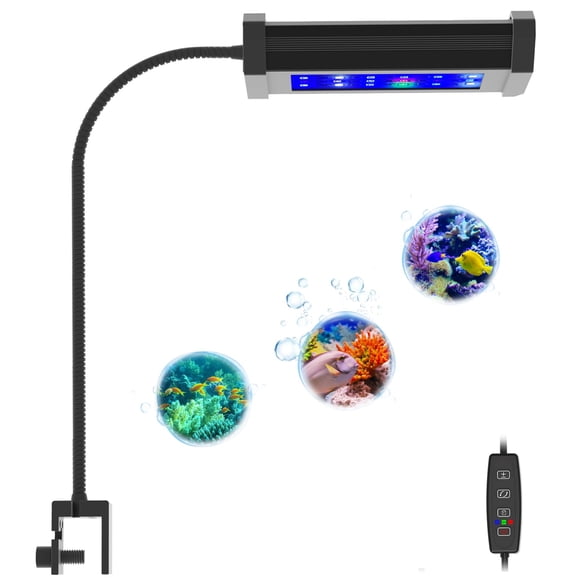 Lominie Saltwater Aquarium Light Full Spectrum Fish Tank LED Light with Gooseneck for Saltwater, Coral Reef Fish Tank (Saltwater)