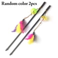 thumbnail image 1 of Cat Teaser Wand Interactive Fake Feather Cat Wand Kitten Teaser Toy with Bell, 1 of 10