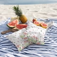thumbnail image 5 of Spring Flower Leaf Outdoor Pillow Covers Pack of 2 Summer Country Pink Floral Butterfly Green Leaf Plant Waterproof Throw Pillow Covers Decorative Cushion Cases for Patio Garden Tent 18x18 inch, 5 of 9