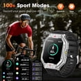thumbnail image 6 of Mingdaln 2.1-inch AMOLED Men Military Smartwatch，with Fitness Tracker/ Answer Make Calls /100+ Sport Modes/1ATM Waterproof, Mountain Travel Pedometer Watch fits for Android and Iphone Devices, 6 of 8