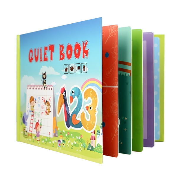 Bewildely Libro silencioso de papel impermeable para padres e hijos, libros de de desarrollo táctil educativo interactivo para interiores, Juguetes Número