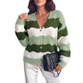 thumbnail image 4 of SHEWIN Womens Sweaters Striped Color Block Chunky Cardigans Button Down Long Sleeve V Neck Loose Knit Fall Sweater Coats Fashion, 4 of 10