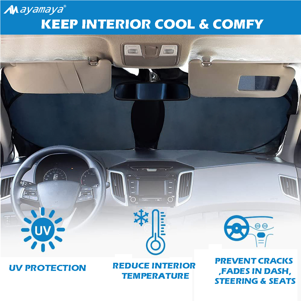 Ayamaya Foldable Windshield Sun Shade, Panda Design photo 5