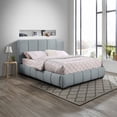 thumbnail image 4 of Ilios Innova | Base de Cama con Cabecera King Size y Sistema Hidráulico para Almacenamiento con Estructura de Madera con Tapizado en Lino color Azul., 4 of 9