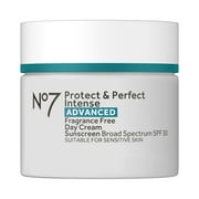 No7 Protect & Perfect Intense Advanced Fragrance Free Day Cream Face Moisturizer for All Skin Types, SPF 30, 1.69 oz