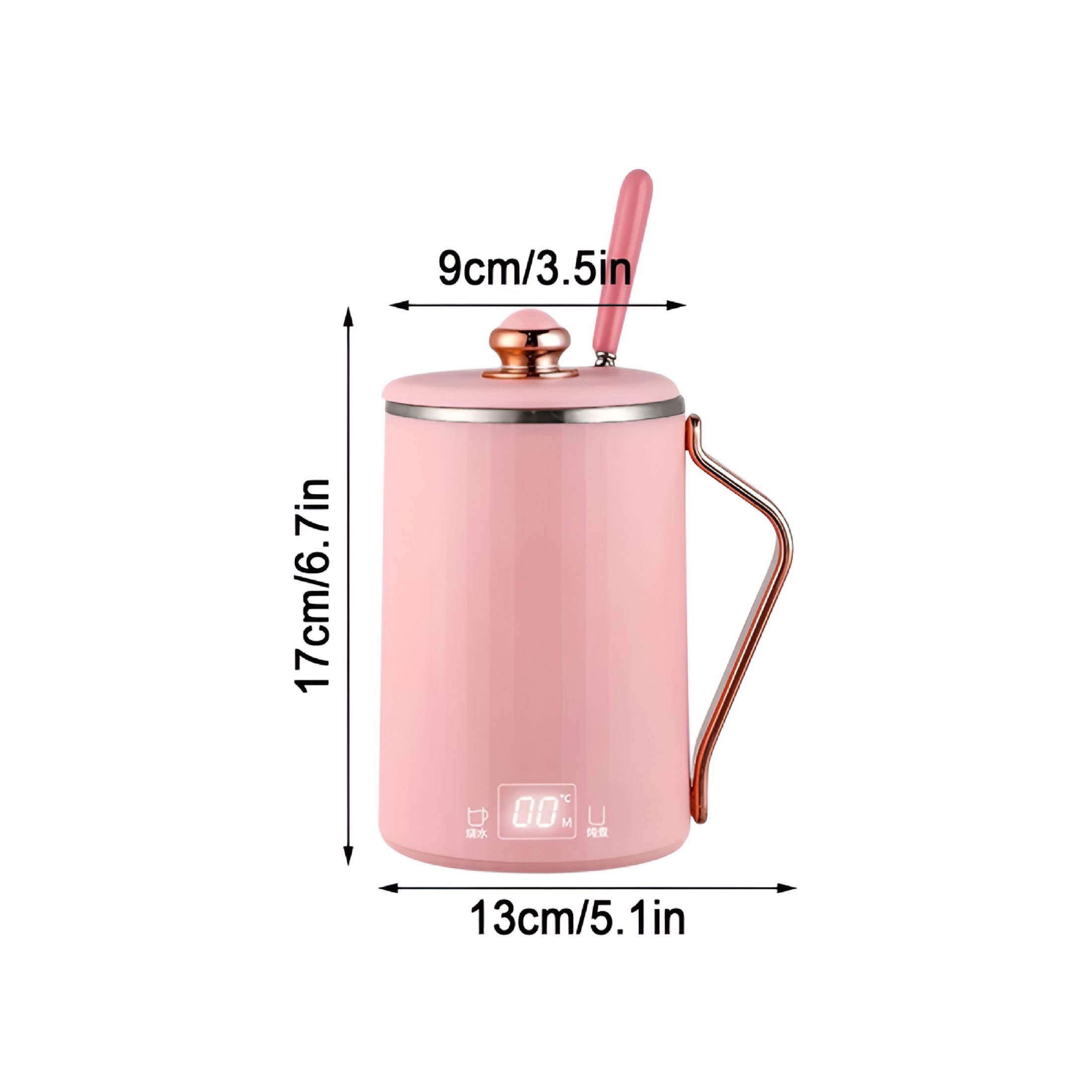 HIBIBUD 2026 New Beach Electric Kettle Stainless Steel Travel Electric Kettle 450Ml Stew Cup,7 Minutes Boil Small Slow Cooker Stainless Steel Portable Saucepan with Temperature Control