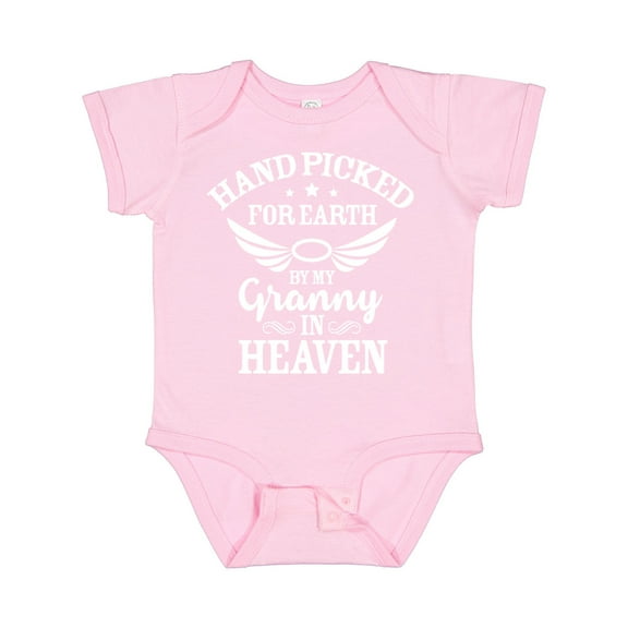 Inktastic Handpicked for Earth by My Granny in Heaven with Angel Wings Boys or Girls Baby Bodysuit