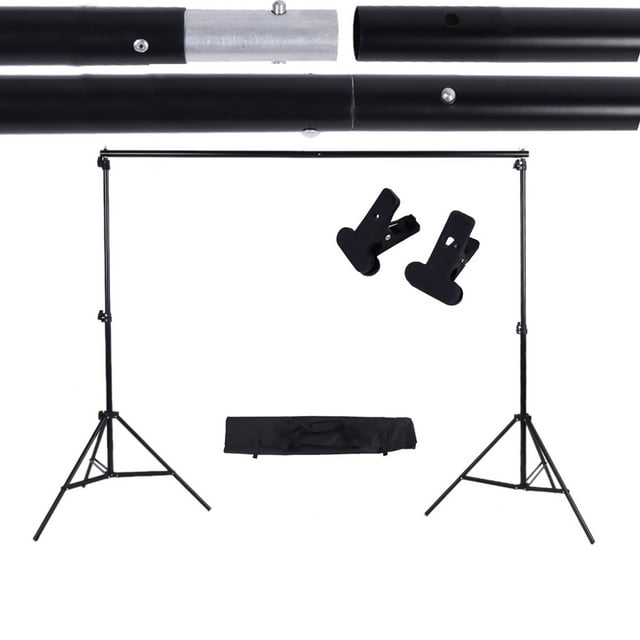 Portable 2 x / 6.6 x 9.8 pies Fondo Ajustable Soporte de Soporte Photo Fackdrop Kit Con Dos Abrazaderas