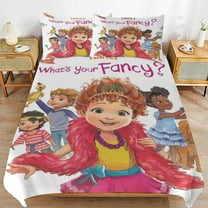 Fancy Nancy Duvet Cover 3 Pcs Set Cute Kids Comforter Cover with 2 Pillowcases Luxury Soft Bedding Bedroom Decor for Teens Boys Girls, 79"x90"