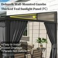 thumbnail image 6 of Kullavik Outdoor Lean to Gazebo 10x26FT, Hardtop Wall Mounted Gazebo with Sloping Sun Panel Roof, Awnings for Patio with Metal Frame, Double Curtains for Garden, Lawn, Backyard Deck, Grey, 6 of 7