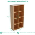thumbnail image 3 of 8-Cube Storage Shelf Bookcase - Wooden 4-Tier Floor Standing Open Bookshelf for Home and Office, Display Cabinet, Oak, 3 of 16
