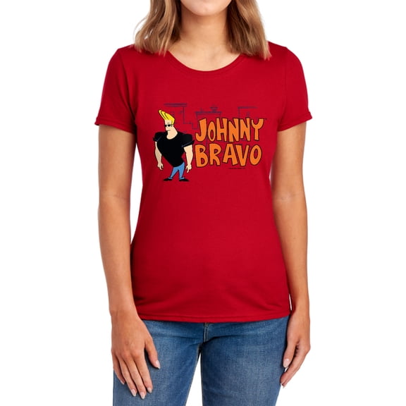 Johnny Bravo Johnny Logo Women's T Shirt, Red, Small