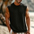 thumbnail image 7 of Tank Tops Men Sleeveless Crew Neck Crochet Stitch Loose Hawaiian Beach Shirts Pullover Fathers Gift, 7 of 7