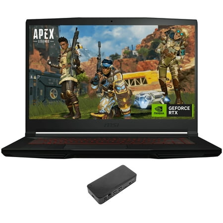 MSI Thin GF63 12UCX Gaming/Entertainment Laptop (Intel i5-12450H 8-Core, 15.6in 144 Hz Full HD (1920x1080), GeForce RTX 2050, 64GB RAM, 8TB PCIe SSD, Backlit KB, Win 11 Home) with USB-C Dock