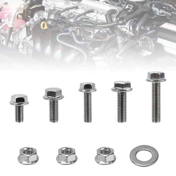 RULLINEM8-1.25 Hex Flange Bolts Kit - 16/20/25/30/35mm (90PCS) - DIN 6921 Stainless Steel 304 Flanged Hex Head Screws with Serrated Nuts & Washers - 18-8 Grade Heavy Duty Fastener Set by VIGURE