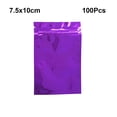 thumbnail image 4 of Wosthever Paquete de 100 piezas Bolsa de papel de aluminio Bolsas de paquete Ziplock Bolsa de embalaje Púrpura 7.5x10cm Type2 NO2, 4 of 6