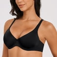 thumbnail image 6 of MELENECA Women's V-Neck Minimizer Underwire Plus Size Unlined Plunge T-shirt Bras Black 44B, 6 of 6