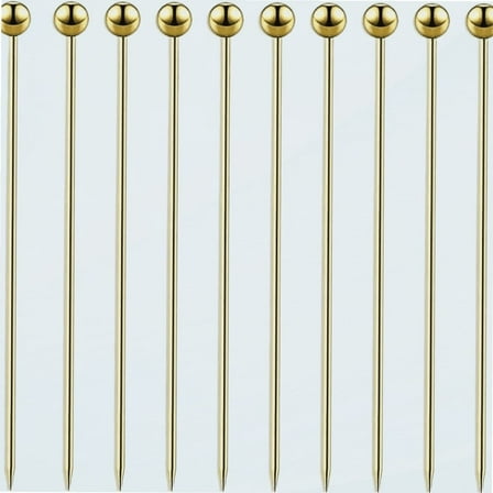 15 Pieces Stainless Steel Cocktail Picks Metal Martini Picks 4.3 inch Gold
